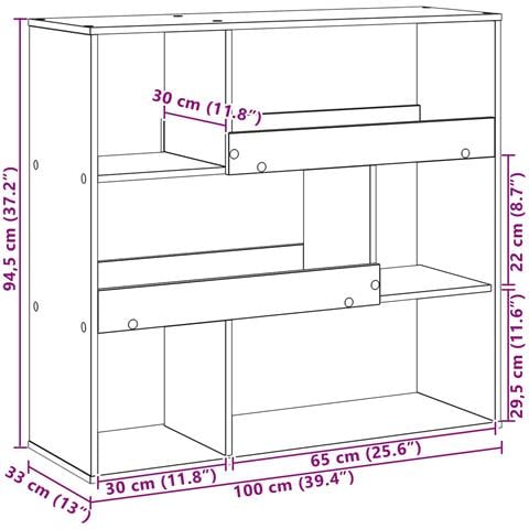 Scaffale per Libri Rovere Nero 100 x 33 x 94,5 cm - Foto 9