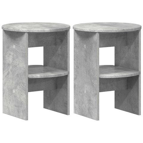 Mobile laterale 2 pcs Grigio Cemento Ø40 x 50 cm - Foto 1