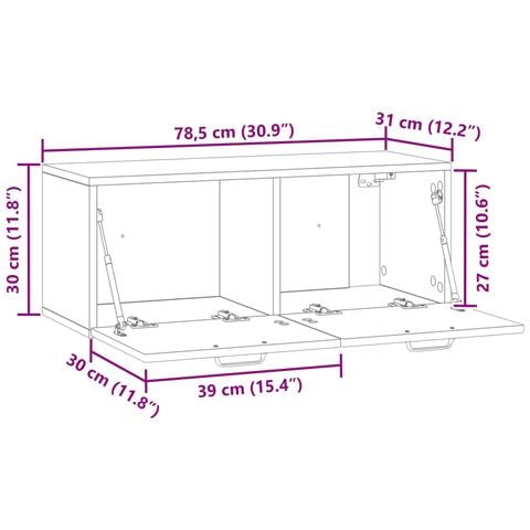 Mobile Porta TV da Muro Bianco Lucido 78,5 x 31 x 30 cm - Foto 9