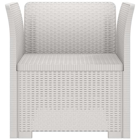Poltrona a 1 Posto Aspetto Rattan PP Bianco - Foto 2