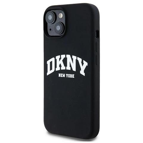 Dkny Liquid Silicone Custodia Bianca Con Logo Stampato Magsafe Per Iphone 15/14/13 - Nera - Foto 1