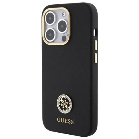 Guess Custodia In Silicone Con Logo E Cristalli Per Iphone 15 Pro - Nera - Foto 7