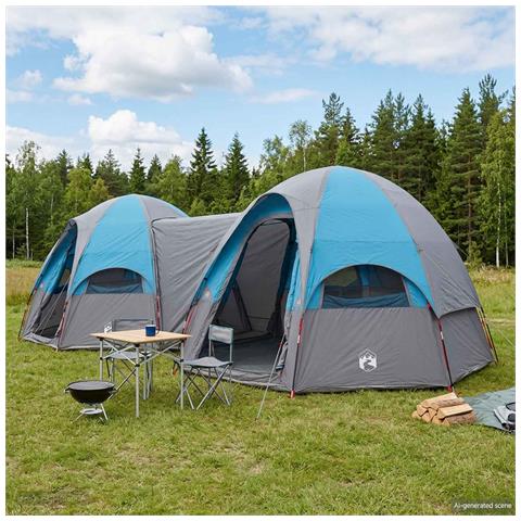Tenda familiare con telo da pioggia resistente all'acqua Blu - Foto 2