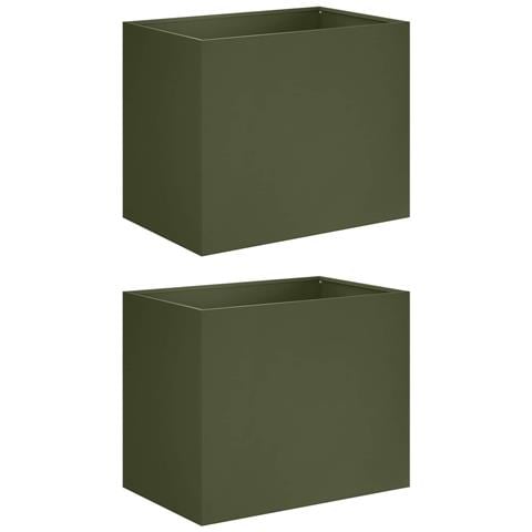 Vaso da giardino 2 pz Verde Oliva 50 x 40 x 50 cm - Foto 1