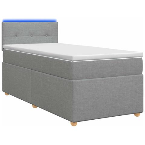 Letto box spring con materasso Grigio Chiaro 80 x 200 cm - Foto 1