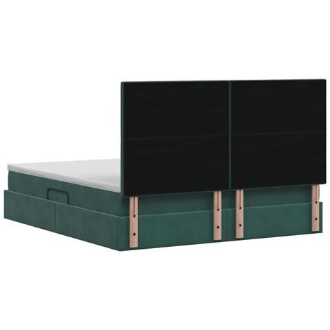 Letto con contenitore e materasso Verde Scuro 140 x 200 cm - Foto 9