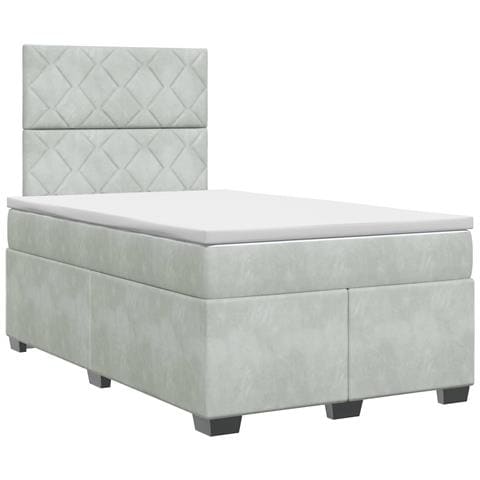 Letto box spring con materasso Grigio Chiaro 120 x 200 cm - Foto 1