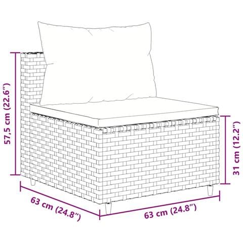 Set Divani da Giardino 10pz con Cuscini in Polyrattan Marrone - Foto 9
