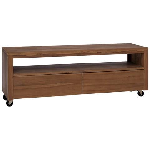 Mobile TV 110 x 30 x 40 cm Naturale Legno di teak solido - Foto 1