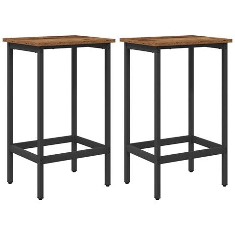 Sgabello da bar 2 pz Legno antico 40 x 32 x 74 cm - Foto 1