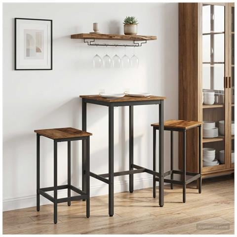 Sgabello da bar 2 pz Legno antico 40 x 32 x 74 cm - Foto 2