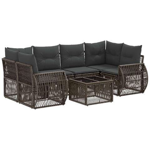 Set Divano da Giardino 7 pz Grigio polyrattan - Foto 1
