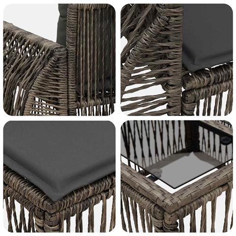 Set Divano da Giardino 7 pz Grigio polyrattan - Foto 10