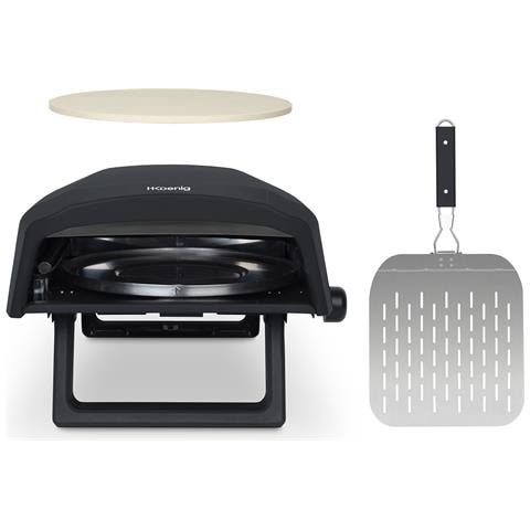 GINO640, forno pizza a gas, acciaio inox, superficie 32cm, girevole a 360°, pietra Cordierite, fino 500°C, piedi pieghevoli, pala per pizza - Foto 6