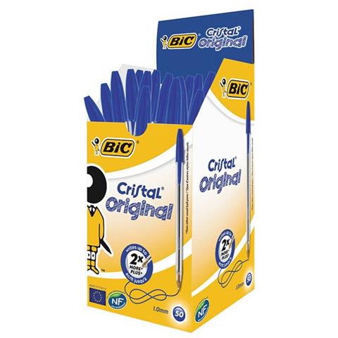 200 Penne A Sfera Bic Cristal Original Inchiostro Blu Medium Punta 1 Mm 4 Box - Foto 1
