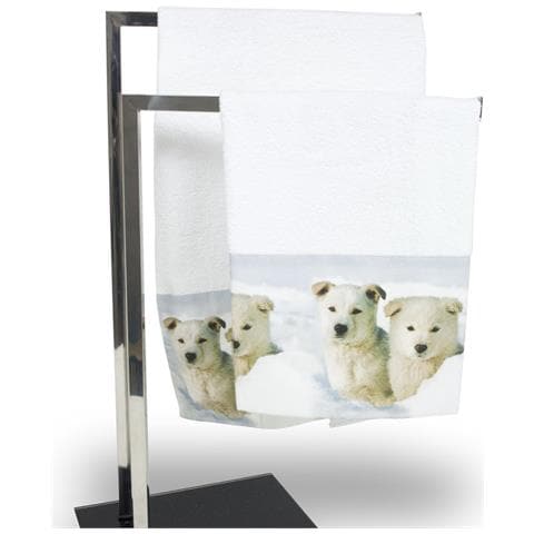 Set Asciugamani E Teli Bagno In Stampa Digitale Linea Natural Life Dis. Cane 20 Telo Bagno Cane - Foto 4