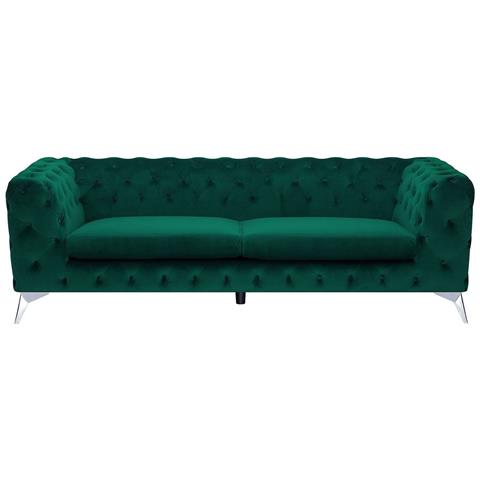 Divano A 3 Posti In Tessuto Verde Sotra - Foto 22