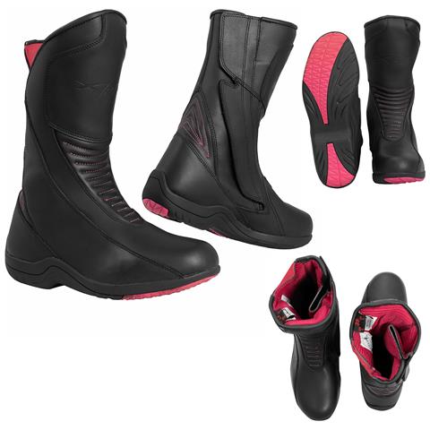 Stivale Pelle Traspirante Omologato Moto Donna Touring Urban Custom Lady Impermeabile Nero 37 - Foto 1