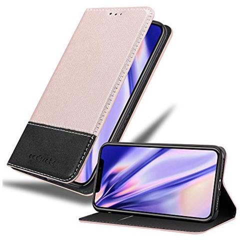 Custodia Libro Per Apple Iphone Xs Max In Oro Rosato Nero - Con Vani Di Carte, Funzione Stand E Chiusura Magnetica - Portafoglio Cover Case Wallet Book Etui Protezione - Foto 1