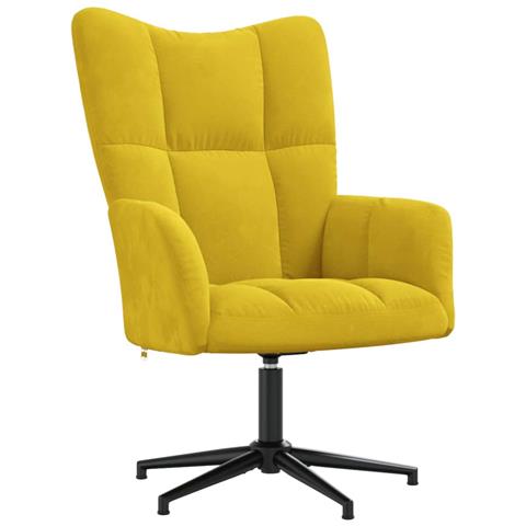 Sedia Relax Giallo Senape in Velluto - Foto 1