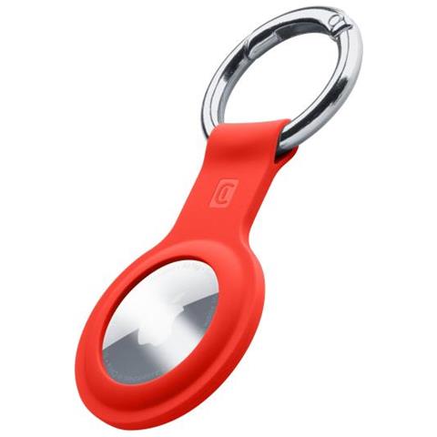 Cellularline Key Ring - Airtag Custodia In Silicone Con Gancio Per Airtag Rosso - Foto 1