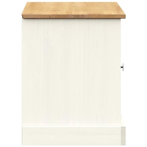 Panca Porta Scarpe Bianca VIGO 106x35x45 cm Legno Massello Pino - Foto 2