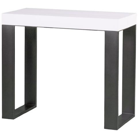 Consolle Allungabile 90x40/300 Cm Tecno Telaio Antracite - Bianco Frassino - Foto 1