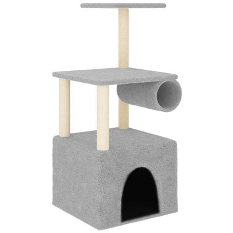 Albero Per Gatti Con Tiragraffi In Sisal Grigio Chiaro 109,5 Cm - Foto 1