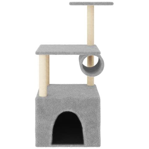 Albero Per Gatti Con Tiragraffi In Sisal Grigio Chiaro 109,5 Cm - Foto 2