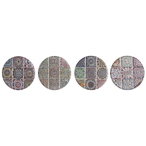 Sottobicchieri Home Esprit Sughero Dolomite Mandala Indiano Con Rilievo - Foto 1