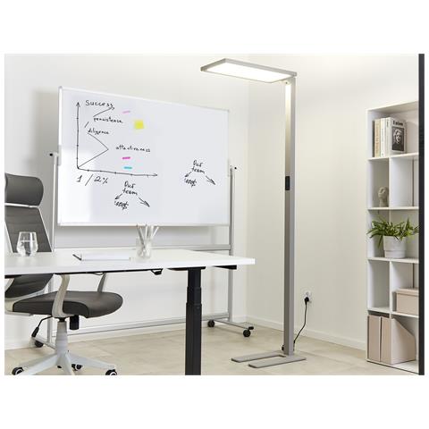 Lampada Da Pavimento Led Metallo Argento 196 Cm Orion - Foto 1