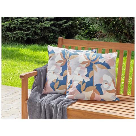 Set Di 2 Cuscini Da Esterno Tessuto Multicolore 45 X 45 Cm Verezzi - Foto 1