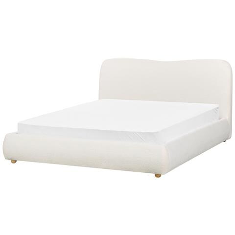 Letto Matrimoniale Contenitore Bouclé Bianco 160 X 200 Cm Blagnac - Foto 8