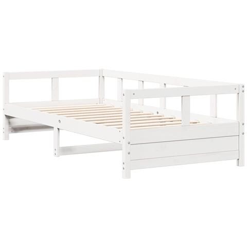 Dormeuse Bianca 80x200 Cm In Legno Massello Di Pino - Foto 2