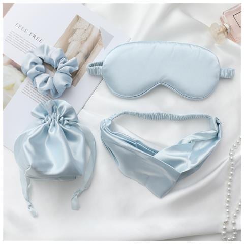 Set Di 4 Maschere Per Gli Occhi Da Sonno Simili Alla Seta Per Il Massimo Comfort Blue - Foto 2