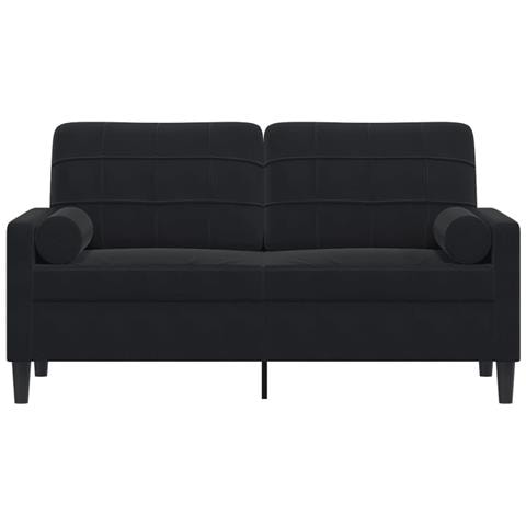 Divano A 2 Posti Con Cuscini Nero 140 Cm In Velluto - Foto 3