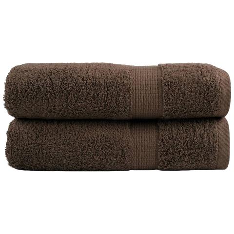 Asciugamani da Bagno SOLUND 2 pz Marroni 100x150 cm 600gsm - Foto 1