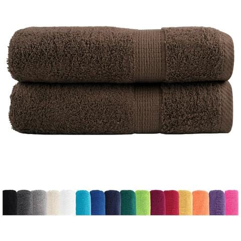 Asciugamani da Bagno SOLUND 2 pz Marroni 100x150 cm 600gsm - Foto 2