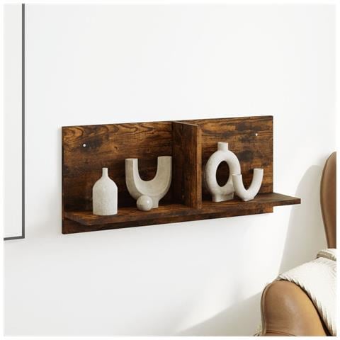 Mobile A Parete 70x16,5x30 Cm Rovere Fumo In Legno Multistrato - Foto 3