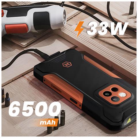 Smartphone Hammer Construction Thermal Impermeabile - Costruzione 2 5g, Nero / Arancione - Foto 2