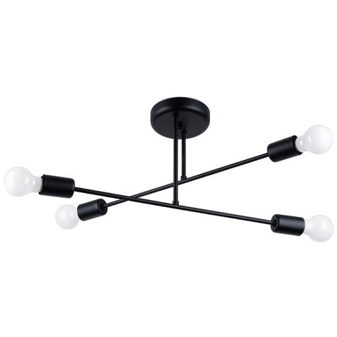 Lampadario Norah 4 Nero Sl. 1451 - Moderno Lampadari Nero 27x60x43 Cm - Foto 1