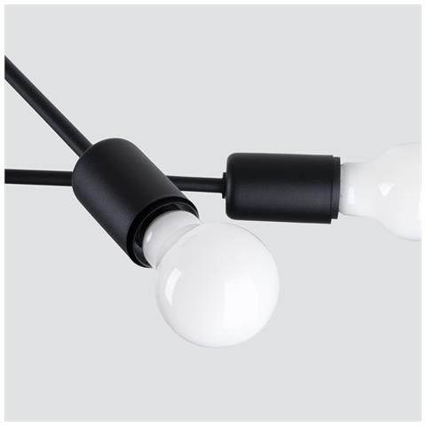 Lampadario Norah 4 Nero Sl. 1451 - Moderno Lampadari Nero 27x60x43 Cm - Foto 7