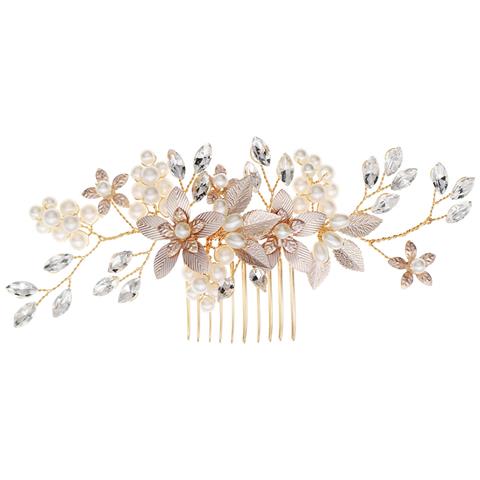 Pettine Per Capelli Con Strass - Color Oro Gold - Foto 1