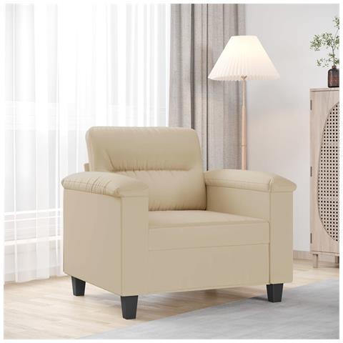 Poltrona Crema 60 Cm In Microfibra - Foto 1