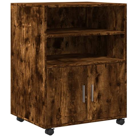 Armadietto Con Ruote Rovere Fumo 60x48x81 Cm In Truciolato - Foto 2