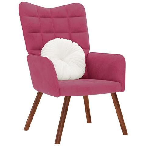 Sedia Relax Rosso Vino In Velluto - Foto 1