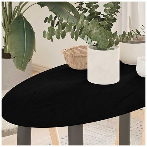 Piano Tavolo Marrone Scuro 80x40x2 Cm In Rovere Massello Ovale - Foto 1