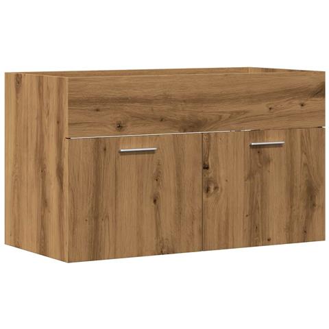 Mobile Lavabo Bagno Artigianale 80x38,5x46 Cm Legno Multistrato - Foto 2