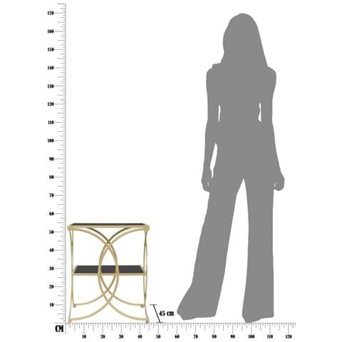 Tavolino Mf538 - Oro - Metallo - 45x45x55 Cm - Foto 7