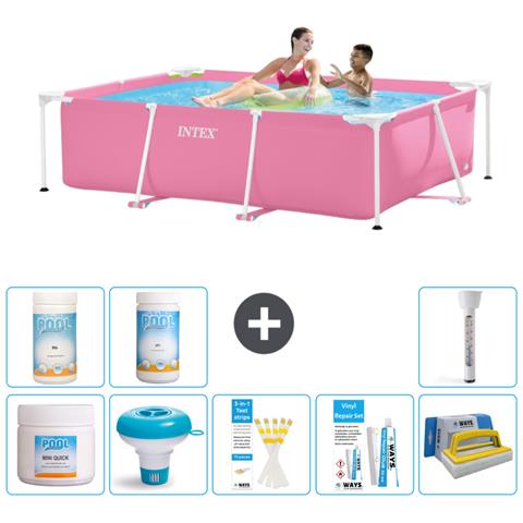 Piscina Fuori Terra - Rettangolo - 220x150x60 Cm - Rosa - Include Accessori Coordinati - Foto 1